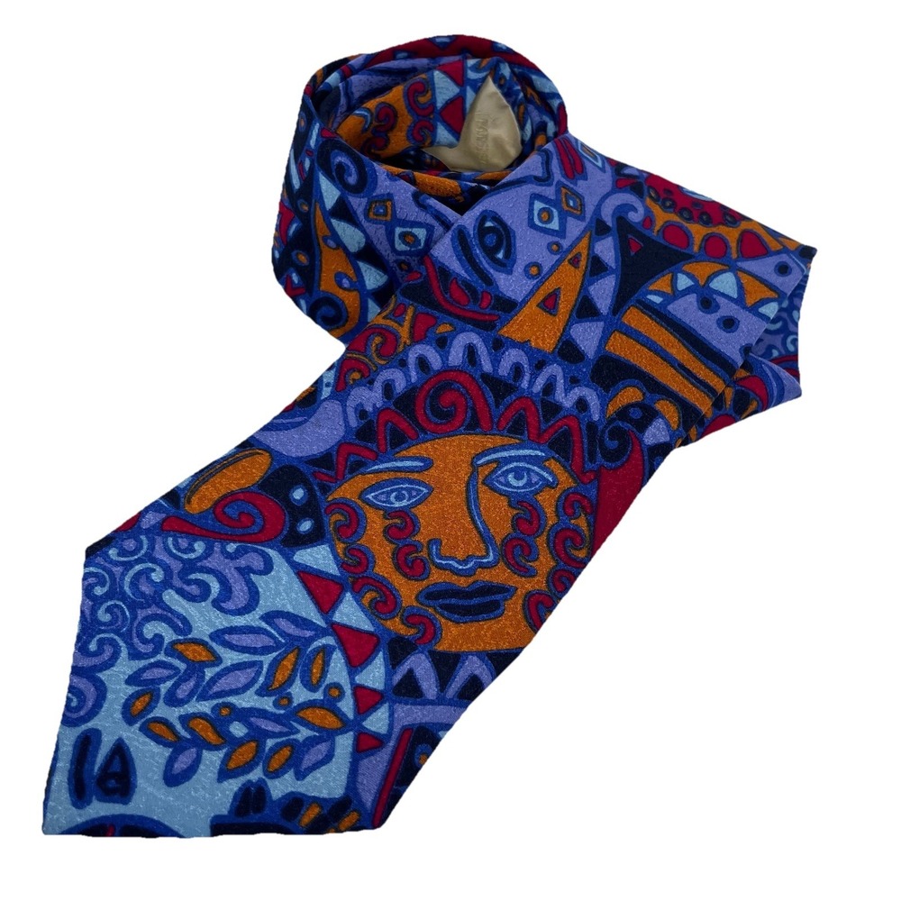 Vintage MISSONI Cravatte Mens Silk Tie Made in Italy Multicolor Mod Abstract Art